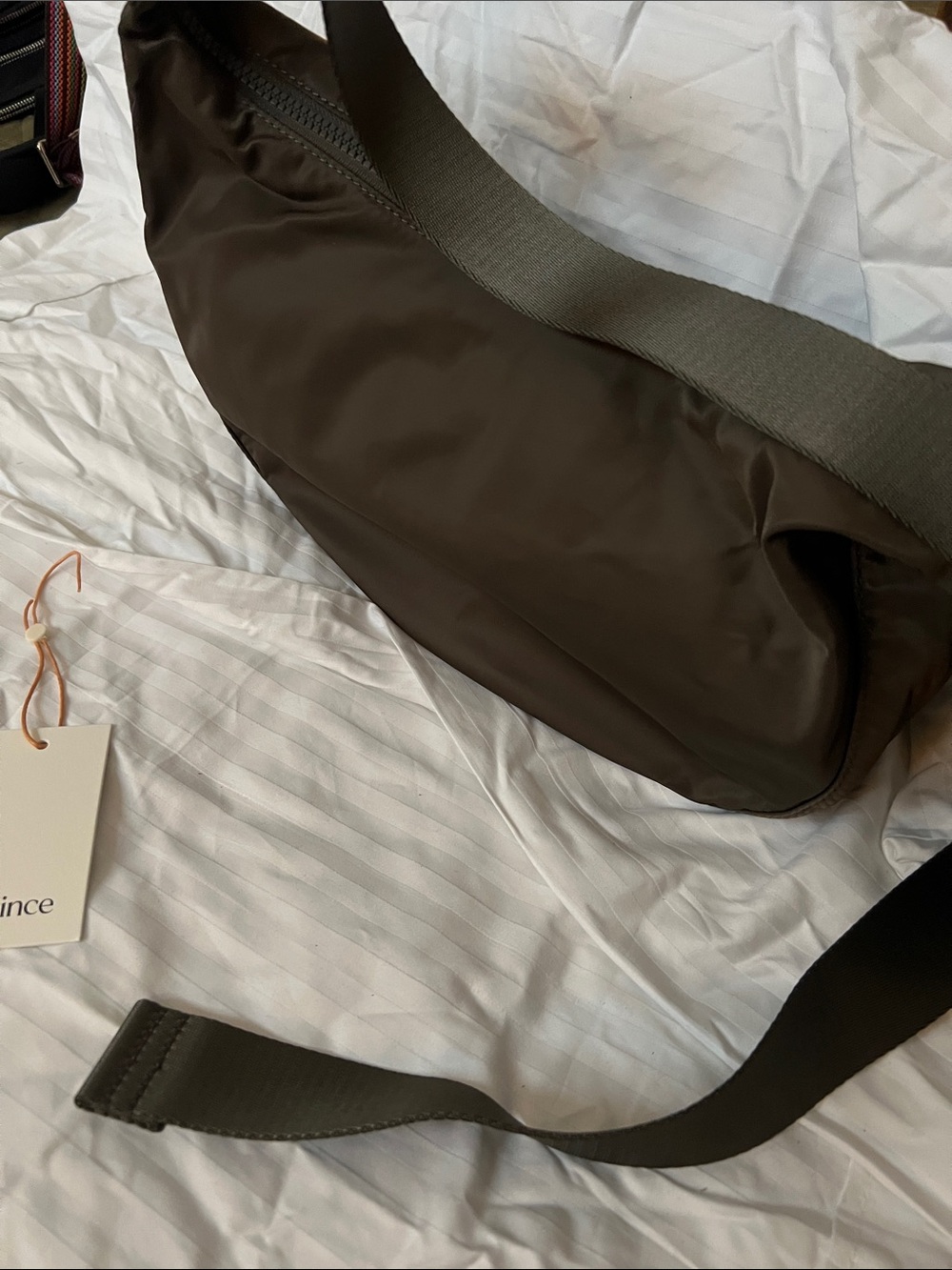 Quince taupe Nylon Crossbody Sling Bag